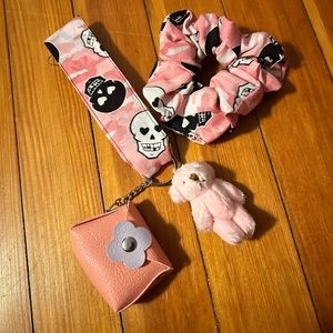 Skull Keychain + Scrunchie